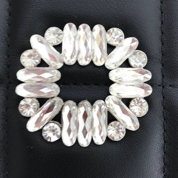 NWT Francesca's | Quilted Crossbody Black with Jewel Design - Picture 9 of 10